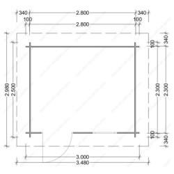 Abri en bois massif 7,5m² MODERNE traité marron 28mm Gardy Shelter