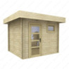 Abri en bois massif 7,5m² MODERNE - madriers 40mm Gardy Shelter