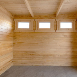 Abri en bois massif 9m² MODERNE - madriers 28mm Gardy Shelter