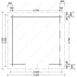 Abri en bois massif 9m² MODERNE traité marron 28mm Gardy Shelter
