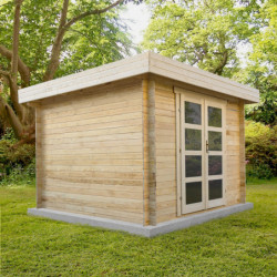 Abri en bois massif 9m² MODERNE - madriers 40mm Gardy Shelter
