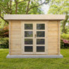 Abri en bois massif 9m² MODERNE - madriers 40mm Gardy Shelter