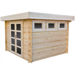 Abri en bois massif 9m² MODERNE - madriers 40mm Gardy Shelter