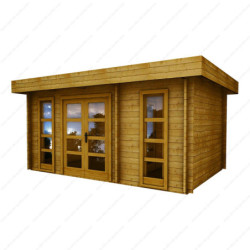 Abri cloisonné en bois 15m² MODERNE traité marron 40mm Gardy Shelter