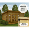 Abri en bois 22m² isolation parois 100mm traité marron Gardy Shelter