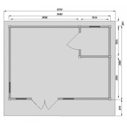 Abri en bois 22m² isolation parois 100mm traité marron Gardy Shelter