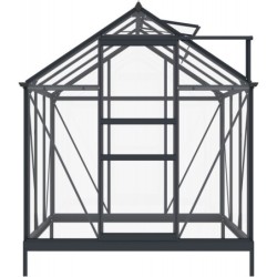 Green Protect Serre de jardin en verre Aluminium et verre trempé Gris 3.5m²