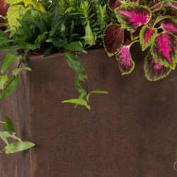 Jardinière en fibre de terre 100x45xH.45cm effet rouille