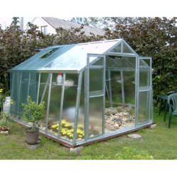 Serre de jardin 276x306cm 8,45m² en verre cathédrale 4mm VARIANT - Limes
