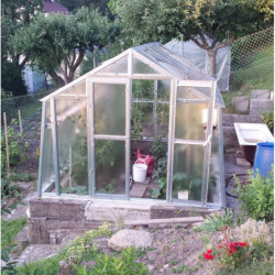 Serre de jardin 276x505cm 13,94m² en verre cathédrale 4mm VARIANT - Limes