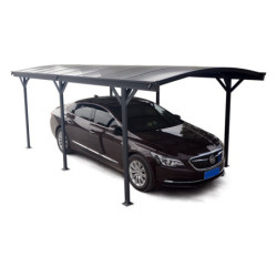 Carport en aluminium anthracite 3x5,76m et polycarbonate 6mm X-METAL