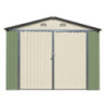 Garage double portes vert pâle et crème 17m² + kit d'ancrage X-METAL