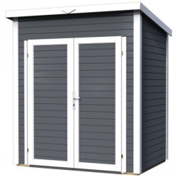 Abri de jardin Skur1 2,08m² + plancher traité peint gris Baltic