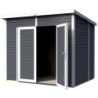 Abri de jardin 4,31m² Skur 4 + plancher traité peint gris antrahcite Baltic