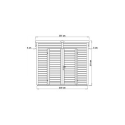 Abri de jardin 4,31m² Skur 4 + plancher traité peint gris Baltic
