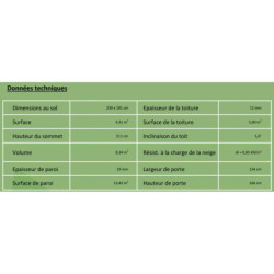 Abri de jardin 4,31m² Skur 4 + plancher traité peint gris Baltic