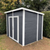 Baltic Abri de jardin bois moins de 5 m² Bois massif Gris 4.3m²