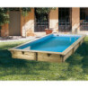 Piscine bois rectangulaire 350x505cm AZURA toute équipée UBBINK