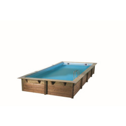 Piscine bois rectangulaire 350x505cm AZURA toute équipée UBBINK	
