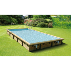 Piscine bois rectangulaire 500x800cm LINEA toute équipée UBBINK