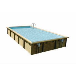 Piscine bois rectangulaire 500x800cm LINEA toute équipée UBBINK