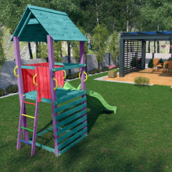 Aire de jeux portique en bois traité autoclave CAROL 1 - FUNGOO