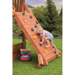 Station de jeux GIANT pour enfants en bois séché et lasuré teck FUNGOO