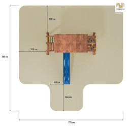 Station de jeux GIANT pour enfants en bois séché et lasuré teck FUNGOO