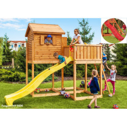 Cabane pour enfants en bois séché lasuré MY SIDE - FUNGOO
