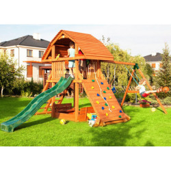 Station de jeux enfants en bois séché lasuré GIANT MOVE+ BEACH FUNGOO