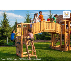 Station de jeux en bois séché lasuré RAINBOW FORTRESS TIP - FUNGOO