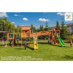Station de jeux pour enfants en bois séché lasuré MAXI SET FUNGOO SPIDER LAND