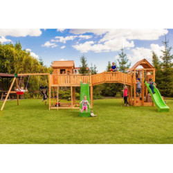 Station de jeux pour enfants en bois séché lasuré MAXI SET FUNGOO SMILE FARM