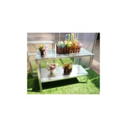 Green Protect Serre de jardin en verre Aluminium et verre trempé Gris 3.5m²