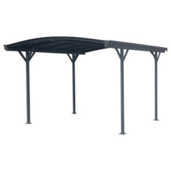 Carport en aluminium anthracite 3x3,63m et polycarbonate 6mm X-METAL