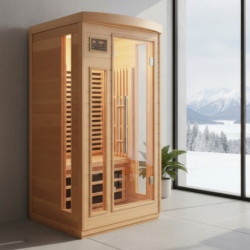 Sauna infrarouge panneaux carbone 1500W 1 place - SNÖ