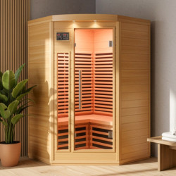 Sauna d’angle infrarouge panneaux carbone 2150W 2-3 places - SNÖ