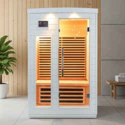Sauna infrarouge blanc panneaux carbone 2050W 2 places SNÖ