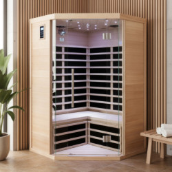 Sauna infrarouge d’angle panneaux carbone 2180W LUXE 2-3 places - SNÖ