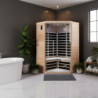 Sauna infrarouge d’angle panneaux carbone 2180W LUXE 2-3 places - SNÖ