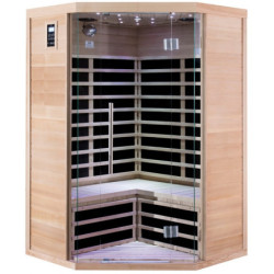 Sauna infrarouge d’angle panneaux carbone 2180W LUXE 2-3 places - SNÖ