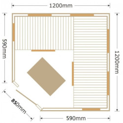 Sauna infrarouge d’angle panneaux carbone 2180W LUXE 2-3 places - SNÖ