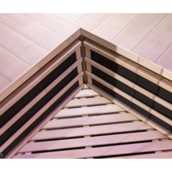 Sauna infrarouge d’angle panneaux carbone 2180W LUXE 2-3 places - SNÖ