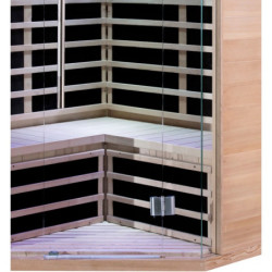 Sauna infrarouge d’angle panneaux carbone 2180W LUXE 2-3 places - SNÖ