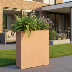 Bac à plantes en fibre de terre 80x30xH.92cm terracotta - MegaCollections