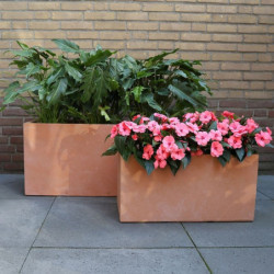 Jardinière en fibre de terre 80x40xH.40cm terracotta