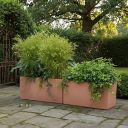 Jardinière en fibre de terre 100x45xH.45cm terracotta
