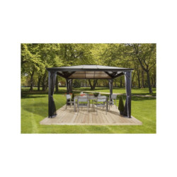 Pergola 3x3m Verona en alu anthracite et polycarbonate 6mm - SOJAG