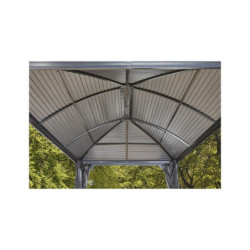 Pergola 3x4m Moreno alu anthracite et toit en acier galvanisé - SOJAG 