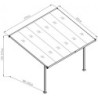 Pergola adossée ajustable - toit de terrasse en alu 2,55x3,75m X-METAL
